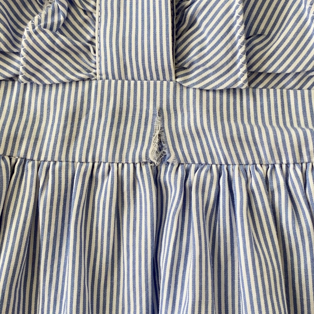 Blue & White Striped Ruffle Dress - Picture 4 of 4